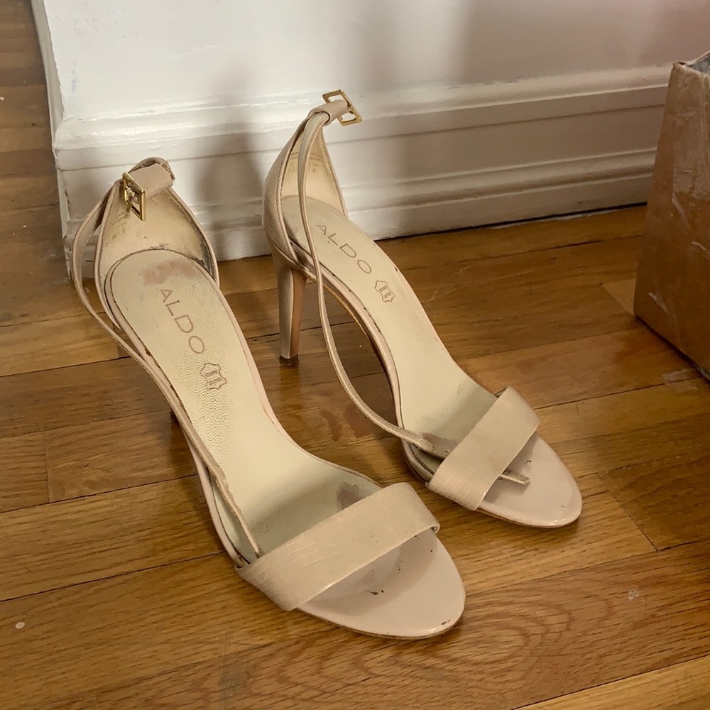 Aldo nude single strap stilettos